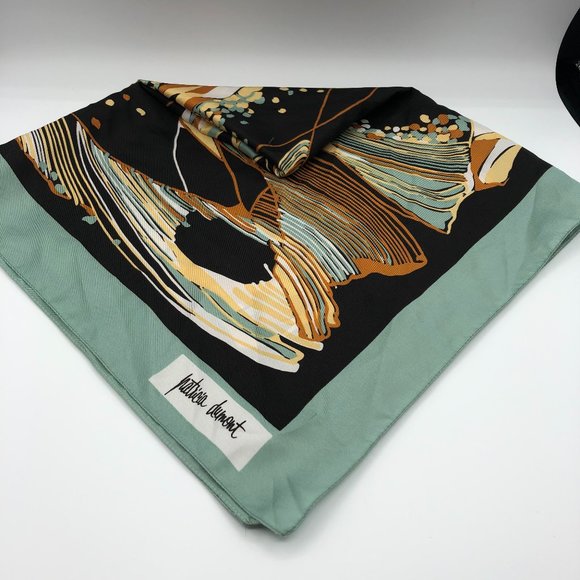 Patricia Dumont Scarf Green, Tan and Mustard. - Picture 3 of 5